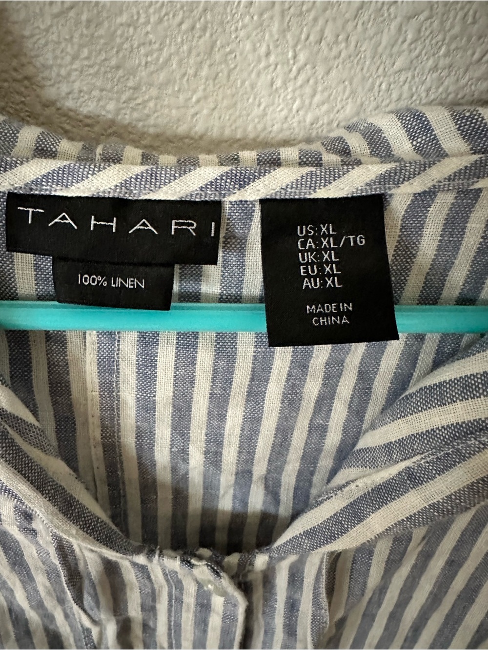 Tahari Linen Hooded Button Down Stripe Jacket Women Size XL - Picture 4 of 5